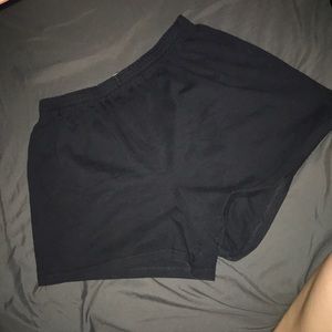 Solid black soffe shorts, size xl